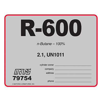 R-600 REFRIG I.D. LABELS